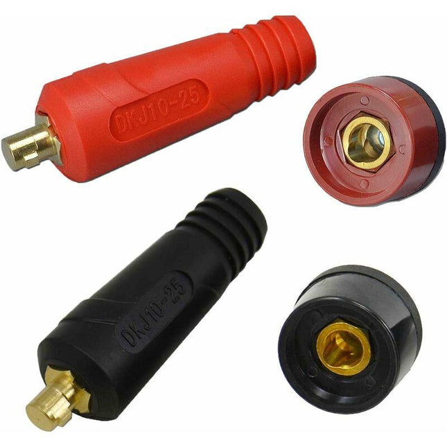 4 pcs Solder Cable Panel Connector Plug Kit 200Amp Quick Connect Socket (Dkj10-25 & Dkz10-25).