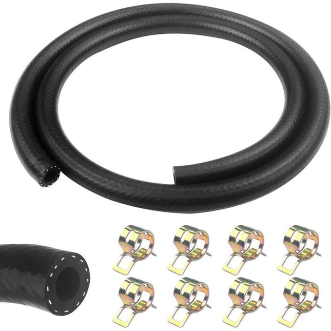 1 Meter Fuel Hose, 8Mm Inner Diameter Diesel Hose, Fuel Pipe With 8 pcs Hose Clamps, Fuel Line For Truck, Car, Tractor.