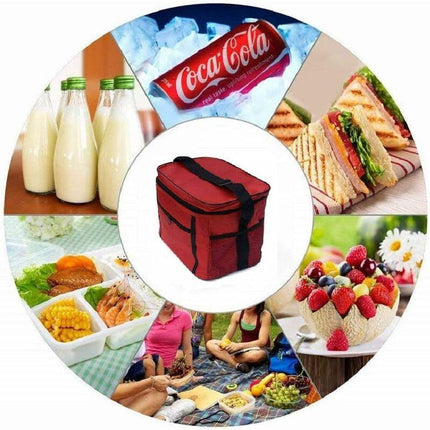 Insulated Lunch Bag 10L Cooler Bag Lunch Bag For Work School Beach Picnic Red.