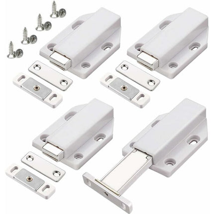 Push To Open 4 Pieces Push Open Push Door Cupboard Magnet Closure For Cabinet Drawer System Magnetic Latch Lock Push.
