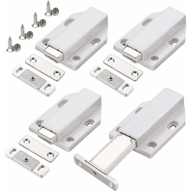 Push To Open 4 Pieces Push Open Push Door Cupboard Magnet Closure For Cabinet Drawer System Magnetic Latch Lock Push.