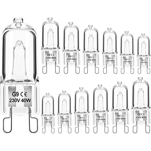 Dimmable G9 Halogen Bulbs 40W 230V Warm White For Microwave Oven Cooker Ceiling Lights Pack Of 12 [Energy Class G].