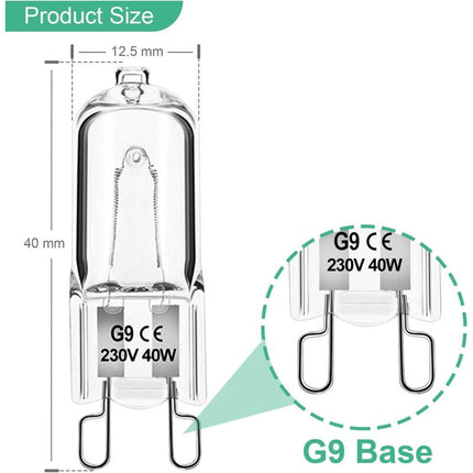 Dimmable G9 Halogen Bulbs 40W 230V Warm White For Microwave Oven Cooker Ceiling Lights Pack Of 12 [Energy Class G].