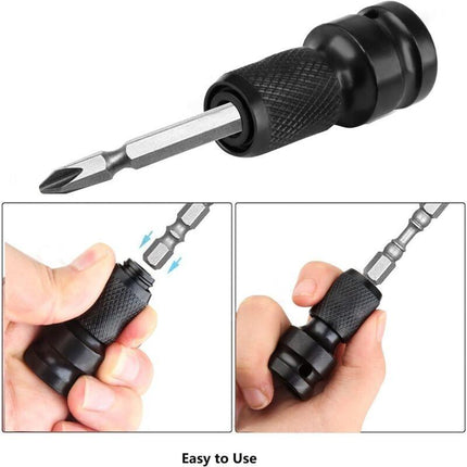 Impact Socket Driver Bit, 1/2" Square To 1/4" Hex Socket Adapters, For Impact Ratchet Wrench And Screwdriver Bit Holder.