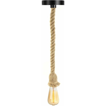 Vintage Hemp ROpe Chandelier E27 Vintage Ceiling Light Hemp ROpe Pr Bar ROpe Cafe Stairs Restaurant Studio - 100Cm (1.