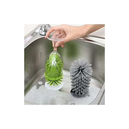 Glass Bottle Brush, Cleaning Brush With Suction Cup, Bar Glass Bottle Cleaner, Kitchen Sink Cleaning Brush.