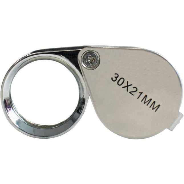 Jeweler Loupe - Magnifying Glass Loupe 30 X 21 Mm Jewelry Antiques Eyepiece Lens - 30X Pocket Loupe - Foldable Glass -.