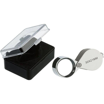 Jeweler Loupe - Magnifying Glass Loupe 30 X 21 Mm Jewelry Antiques Eyepiece Lens - 30X Pocket Loupe - Foldable Glass -.
