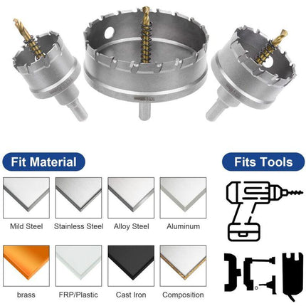 Bi-Metal Hole Saw, 45Mm Industrial Grade Stainless Steel Tct Carbide, High Speed Steel Metal Alloy Hole Saw For Metal,.
