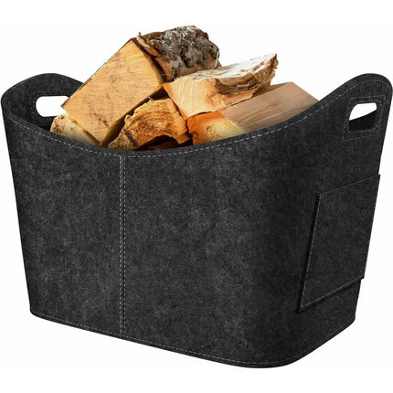 Firewood Basket, Felt Log Basket, Foldable Felt Log Basket, Fireplace Wood Bag For Wood, Newspapers, Firewood,.