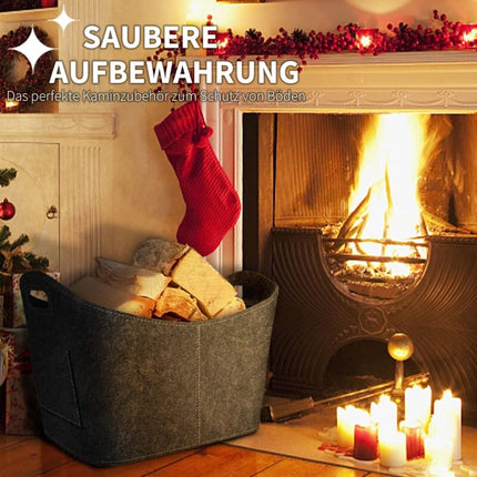 Firewood Basket, Felt Log Basket, Foldable Felt Log Basket, Fireplace Wood Bag For Wood, Newspapers, Firewood,.