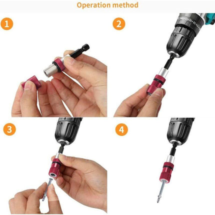 2 pcs Magnetic Bit Holder With Depth Stop 1/4 Inch Screwdriver Chuck Magnetic Drywall Socket Screwdriver Bits For Quick.