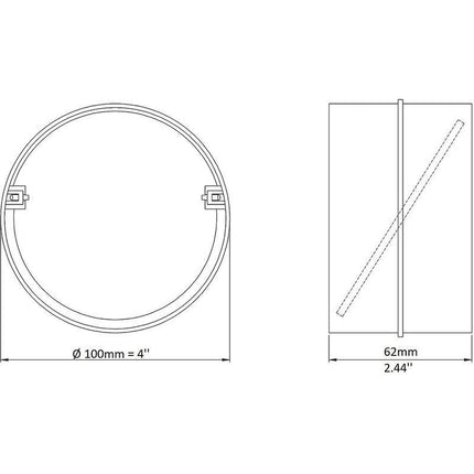 Ø 100Mm Connection With Non-Return Valve ROund Ventilation Pipe Ø 100Mm.