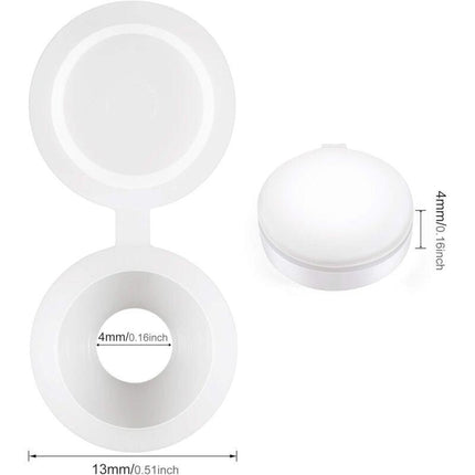 Plastic Hinged Screw Covers Fold Screw Covers Washer Flip Tops White.