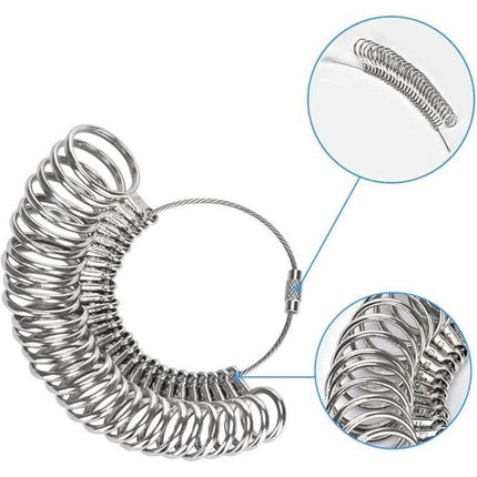 Ring Sizer 41-76 Finger Size Gauge Ring Sizer Tool With 3 Measuring Scales (Eu, Us, Uk).