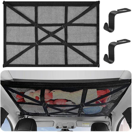 Car ROof Storage Net 90Cmx65Cm Universal Luggage Bag For Travel And Organizer Four ROof Armrests For Suv, Van.