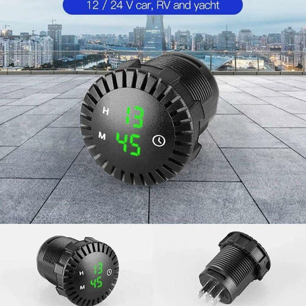 Car LED Clock Touch Clock Waterproof Car Digital Clock 12V/24V Mini LED Digital Clock Mini Motorcycle Clock Diameter.