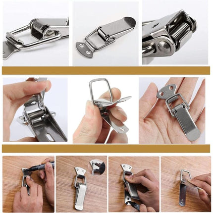 Stainless Steel Tension Clasp With Screws, 56Mm Lever Clasp, Toggle Spring Loaded Latch, Clamp Clip, Box Closure, Lock.