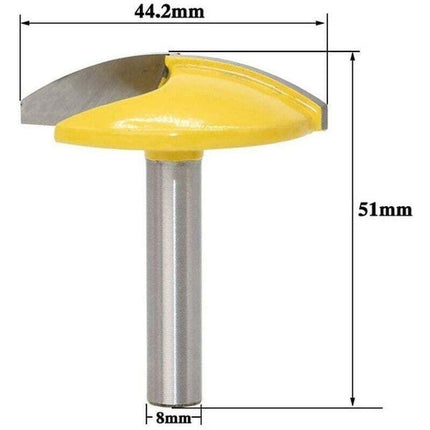 Curved And Horizontal ROuter Bit With 8Mm Shank Carbide Molding Cutter - Professional Wood Cutting Tools（44.2Mm）.