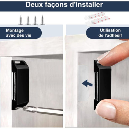 Magnetic Door Catches 4 Pack No Drilling Kitchen Cupboard Magnet Strong Magnet Closure For Cupboard Door, Drawer,.