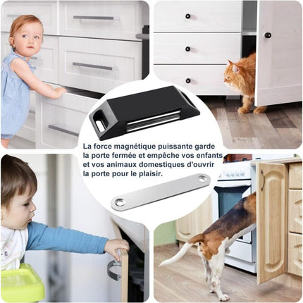 Magnetic Door Catches 4 Pack No Drilling Kitchen Cupboard Magnet Strong Magnet Closure For Cupboard Door, Drawer,.