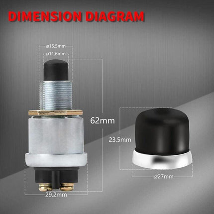 Engine Start Push Button Switch, Waterproof Momentary Starter Switch, 12V/24V Ignition Switch For Car Truck Boat Rv Atv.