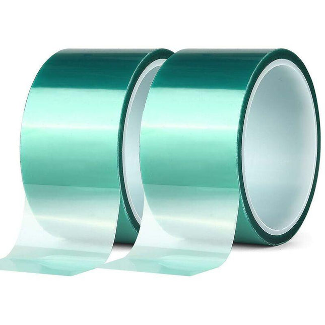 2 ROlls Green High Temperature Polyester Masking Tape Pet Powder Coated Ideal For Painting, Anodizing Applications.