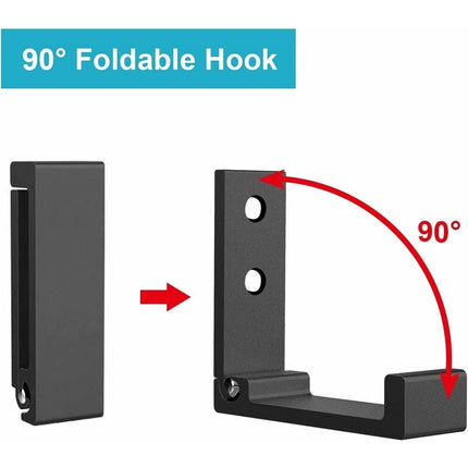4 Pack Foldable Wall Hooks - Invisible Coat Hooks, Aluminum Wall Hook, Aluminum Alloy Wall Hanging Hook 90° Foldable.