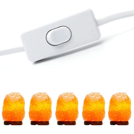 Salt Lamp Cable With Switch - E14-1.8M - Salt Lamp Socket, White.