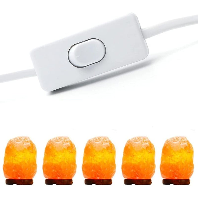 Salt Lamp Cable With Switch - E14-1.8M - Salt Lamp Socket, White.