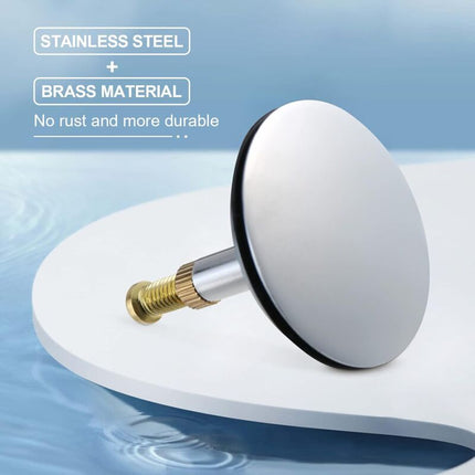 Universal Bathtub Plug Ø 43 Mm, Brass Drain Plug With Chrome-Plated Surface, Rustproof, For Regular Bathtub Drainage,.