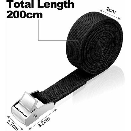 4 pcs Tie Down Strap, 2M X 20Mm Fastening Kit With Strap Clamp Buckle, For Motorcycle, Car, Bike Rack, Pulling Force:.