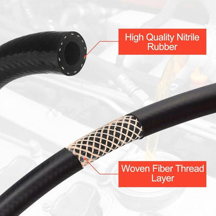 1 Meter Fuel Hose, 6Mm Inner Diameter Diesel Hose, Fuel Pipe With 8 pcs Hose Clamps, Fuel Line For Truck, Car, Tractor.
