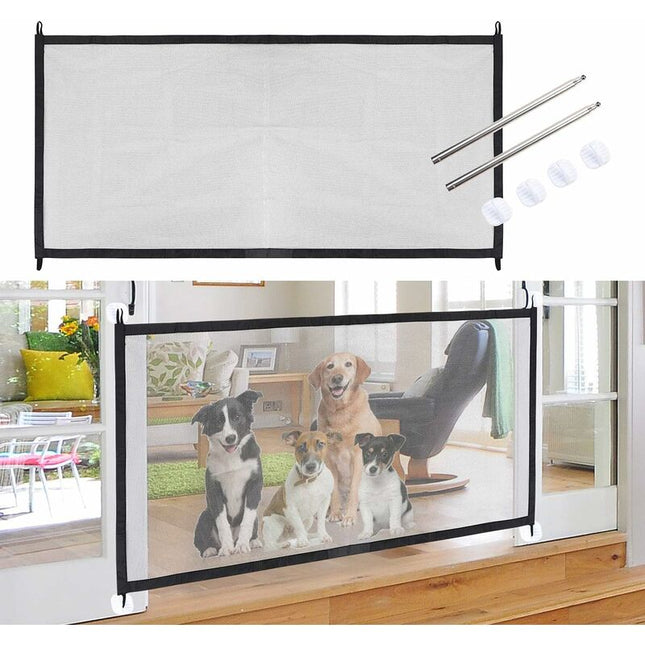 Pet Dog Safety Gate Portable Expandable Dog Gate Foldable Mesh Door Magic Dog Gate For Kitchen Stairs Hallways Baby.