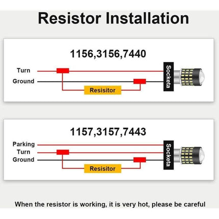4 pcs 50W 8 Ohm LED Load Resistors Headlight Load Resistor Fog Light Decoder LED Turn Signal Resistor Decoder Wire (Fix.