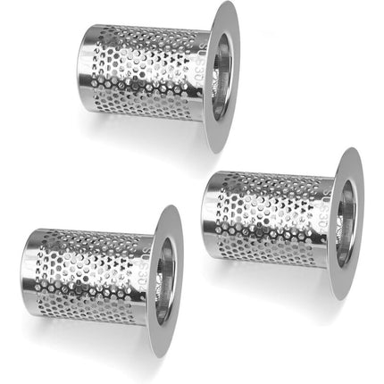 Shower Hair Filter, 3 pcs Stainless Steel Bathroom Sink Strainer, 5.5 X 5Cm Sink Stopper Filter For Balcony, Kitchen.