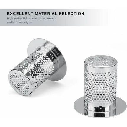 Shower Hair Filter, 3 pcs Stainless Steel Bathroom Sink Strainer, 5.5 X 5Cm Sink Stopper Filter For Balcony, Kitchen.