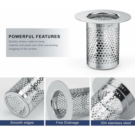 Shower Hair Filter, 3 pcs Stainless Steel Bathroom Sink Strainer, 5.5 X 5Cm Sink Stopper Filter For Balcony, Kitchen.