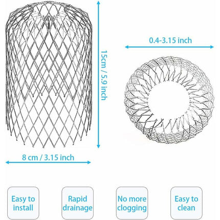 4 Flexible Aluminum Gutter Filters Diameter 8Cm Mesh Grille Stop Leaf Toad Strainer Leaf Guard Gutter Cover To Protect.