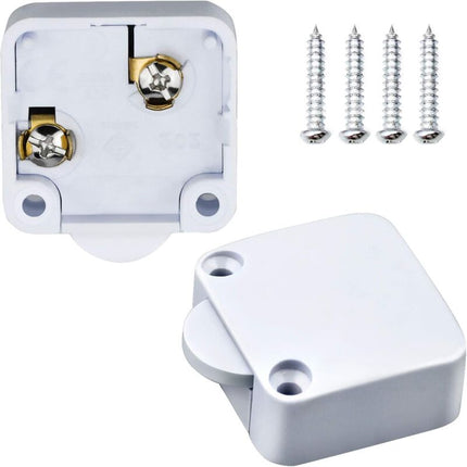 2 Piece Door Cabinet Switch Automatic Light Switch For Closets, White.