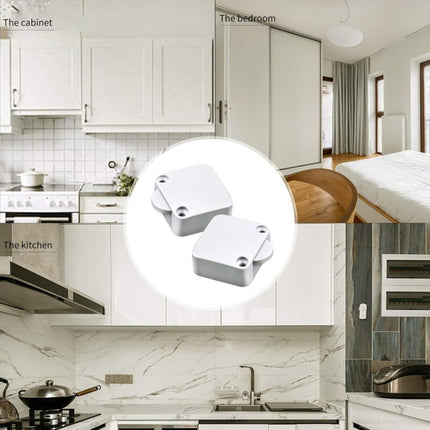 2 Piece Door Cabinet Switch Automatic Light Switch For Closets, White.