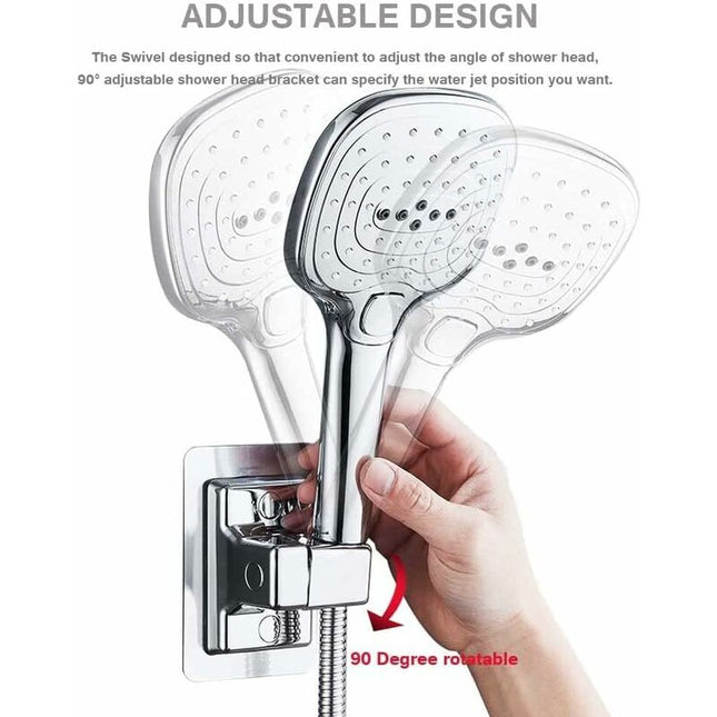 Shower Head Holder, 360° Adjustable Angle Shower Bracket, Solid Abs Shower Holder, No Drilling, Universal Wall Mount,.