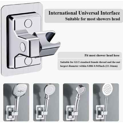 Shower Head Holder, 360° Adjustable Angle Shower Bracket, Solid Abs Shower Holder, No Drilling, Universal Wall Mount,.