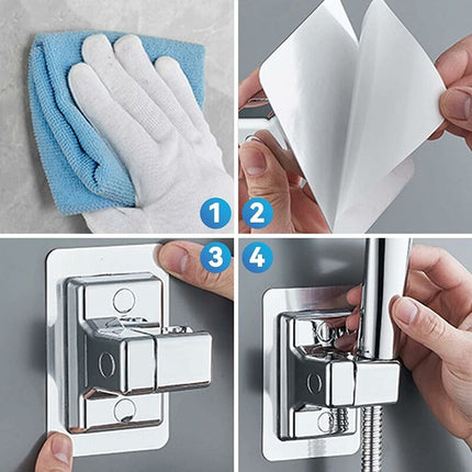Shower Head Holder, 360° Adjustable Angle Shower Bracket, Solid Abs Shower Holder, No Drilling, Universal Wall Mount,.