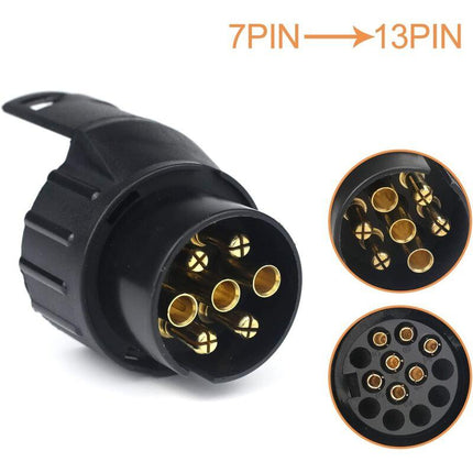 7/13 7 To 13 Pin Trailer Plug Adapter 7 Pole To 13 Pin Towbar Connector For Car Trailer, Tractor, Caravan, Bike Carrier.