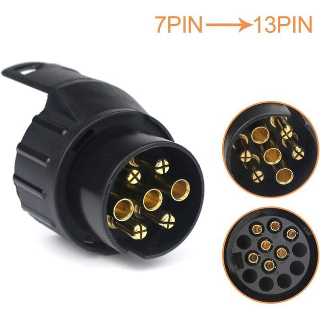 7/13 7 To 13 Pin Trailer Plug Adapter 7 Pole To 13 Pin Towbar Connector For Car Trailer, Tractor, Caravan, Bike Carrier.