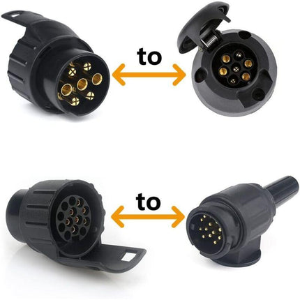 7/13 7 To 13 Pin Trailer Plug Adapter 7 Pole To 13 Pin Towbar Connector For Car Trailer, Tractor, Caravan, Bike Carrier.