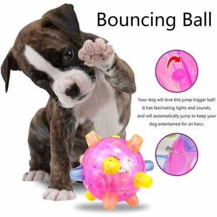LED Dog Jumping Ball, Jump Activated, Rubber Light Up Ball, Non-Toxic Flashing Jumping Balls, Non-Toxic Pet Flash DAnce.