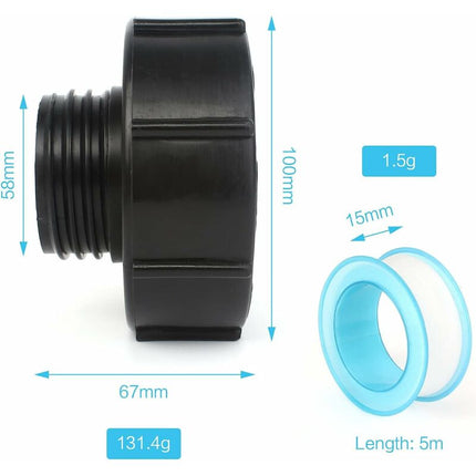 Ibc Adapter, 1000L Tank Tap S100, With Ptfe Tape, Sealing Tape, Ibc Tap Connector For Garden Tap, For Tank Adapter (2.