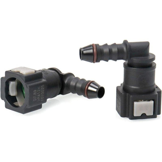 2 pcs Car Fuel Line Connector, Fuel Line Connector, 90 Degree Quick Connector, Plastic 7.89Mm Id6 Connector.